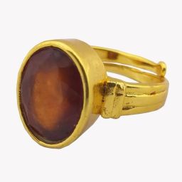 5.5 Carat Gomed (GARNET) Brass Garnet Gold Plated Ring-image-37
