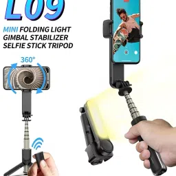 VELOHITA L09 Stabilizer Gimbal Rotating Vlog,photos,videos Stick Tripod For Smartphone 2 Axis Gimbal for Mobile image 3