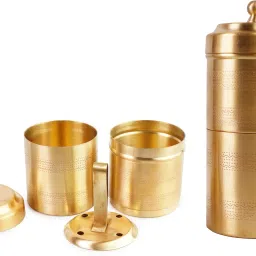 thangam Brass Filter Coffee Maker and Dabara Set of 4 150ml 4 Cups Coffee Maker image 3