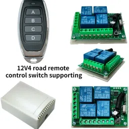 roboway 433MHz 12V 4 Channel Relay Module Wireless With RF Remote Control Switch Electronic Components Electronic Hobby Kit image 2