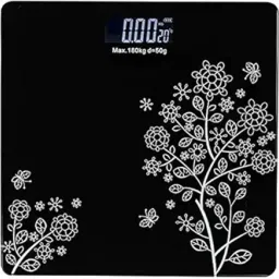 PW PENCILWALA LCD PANEL STYLISH GLASS DESIGNED BATHROOM SCALE BLACK Weighing Scale-image-3