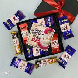 Happy Birthday To My Lovely wife chocolate gift box Combo Paper Gift Box-24