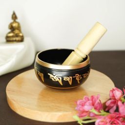 Pure Bronze Handmade Tibetan Meditation Singing Bowl (3.5 inch) | Black Singing Bowl-image-46