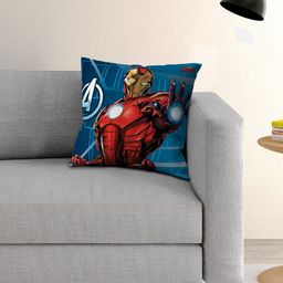 Marvel Kids Blue & Red Iron Man Printed Filled Square Cushion With Cover-18