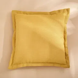 Home Centre Yellow Textured Muse Filled Square Cushion-98