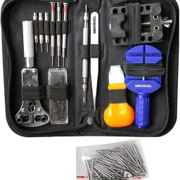 uptodatetools 147pcs Watch Repair Tool Kit, Professional Wrist Watch Band Link Back Pin Strap Removal 147-piece Watch Repair Kit-image-3