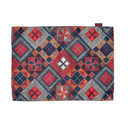 AEROHAVEN Yellow & Red Set Of 6 Geometric Printed Table Placemats image 2