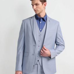 Men 3 Piece Solid Suit-10