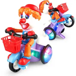 Bump & Go Joker Tricycle Toy with Flashing Lights Music Automatic Riding 360°-image-34