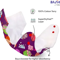 superbottoms BASIC™ Cloth Diaper Without Soaker for 3m-3y babies (Cup Cakes) image 3
