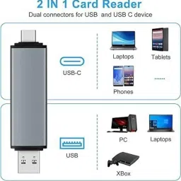 Foxne Point 5 in 1 SD & TF Card Reader with Type-C & USB Ports, Portable Memory Card Reader Card Reader image 5