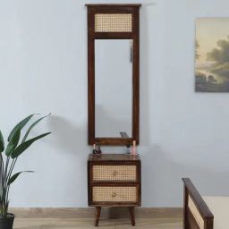 woodsworth from pepperfry Glasgow Sheesham Wood Dresser In Provincial Teak Finish With Mirror-picture-9