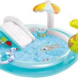 Inflatable Children (IND*44) Kiddie Spray Wading Swimming Pool With Water Slide Inflatable Swimming Pool-image-51