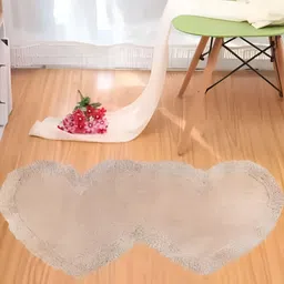 Shopgallery Beige Embossed Heart-shaped Strong & Durable Floor Runner-image-40