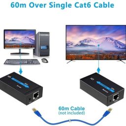 Tobo 4K 60M HDMI Extender Transmitter Receiver Converter Over cat5/cat6 RJ45 LAN Netw 32 inch Blu-ray Player image 4