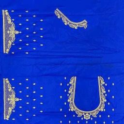 Unstitched Art Silk Blouse Material Embroidered-image-66
