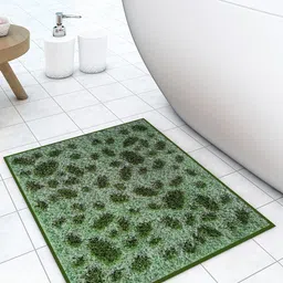 Athom Trendz Green Printed Rectangular Soft Anti Slip Bath Mat-7