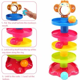 charvi enterprise 5 layer ball drop and roll swirling tower for baby and toddler toys image 2