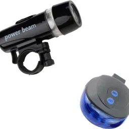 Bicycle Rear Light and 5 LED Power Beam Front Head Light - Blue Combo-14
