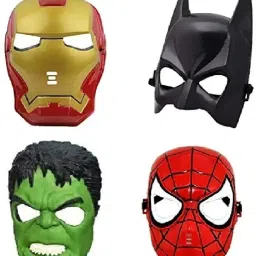 uper Hero Cartoon Plastic Mask – Set of 4 Avengers Birthday Party Props Return Gift (Batman, Hulk, Iron Man & Spiderman) Party Mask-image-13
