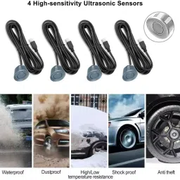monolive 4Parking Silver Sensor With Led Display ,Buzzer For car 151 Universal Increased Safety For Passengers Silver Parking Sensor 151 Parking Sensor image 3