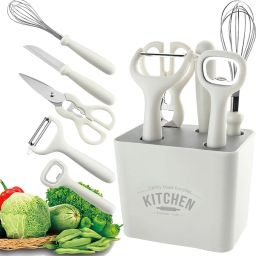 Stainless Steel 6-Piece Kitchen Gadgets Set, Kitchen Scissor Disposable Plastic, Steel Cutlery Set-1