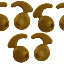 Somapa 6 pcs Brown colour level u earbuds cover gold 3 pair In The Ear Headphone Cushion-12