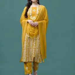 berrylicious Women Viscose Rayon Kurta Pant Dupatta Set-picture-1