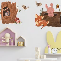 Jaamso Royals Brown Printed Self-Adhesive Wall Stickers-image-2