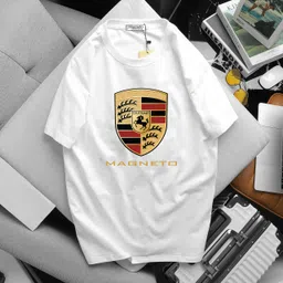magneto Men Striped Round Neck Pure Cotton White T-Shirt-picture-11