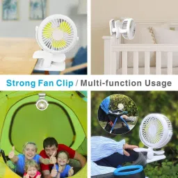 Sampri Rechargeable Lighting & 4-hours Battery Backup Small Pocket, Cooling Mini Hand 3 Speed USB Fan image 4