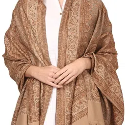 Kashmiri queen Wool Self Design Men, Women Shawl-image-6