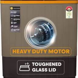 8.5 kg 5 Star Rating, Toughened Glass lid, and Heavy Duty Motor Semi Automatic Top Load Grey, Black-11