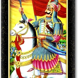 MAHARANA PRATAP RAJPUT photo frame (Wood Base and Front Laminated) Acrylic 12 inch x 8 inch Painting-44