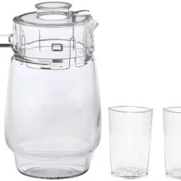 1st Time Versatile Transparent Jug & 2 Glass Set for Beverage Service, AA-5 Jug Glass Set-image-37