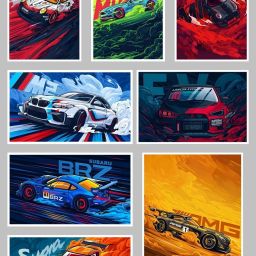 Set of 9 Amazing Sports Cars Poster for Room & Hostel - Paper Print (11.7 inch X 8.3 inch, Packed) Photographic Paper-9