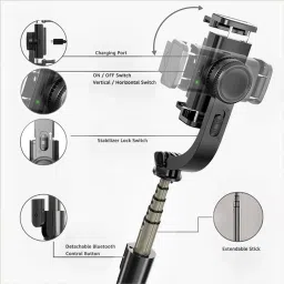 subton Video Stabilizer with 360Rotation|SingleAxis|AutoBalance AntiShake Single Gimbal for Mobile image 3