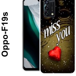 Back Cover for OPPO F19s, Red, Heart, Miss, You, Love ,063-image-65