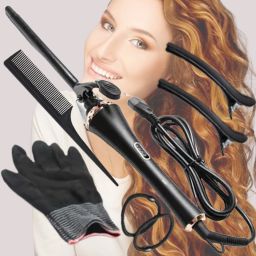 SDEF Hair Curler Curling Iron with Ceramic Coating Barrel,Professional Curling Wand Electric Hair Curler-image-66