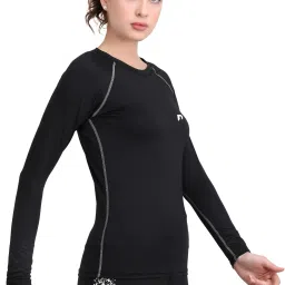 Women Colorblock Round Neck Polyester Black T-Shirt-image-39