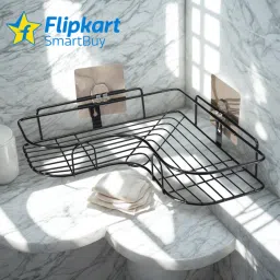 Wall Sticker Mounted Bathroom Corner Shelf (Pack Of 1) Iron Wall Shelf-image-46