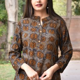 Casual Regular Sleeves Floral Print Women Brown Top-image-19