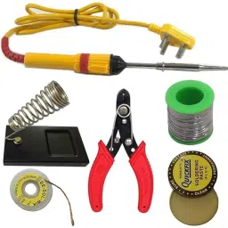 6 in 1 Soldering Iron Kit with Stand Wire Stripper 25W Electric Welding Set 25 W Temperature Controlled-image-98