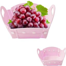 Folding BasketPicnic stationary organizerfor small itemsSnacks BowlCutting Board Silicone Fruit & Vegetable Basket-image-36