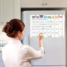 Magnetic Weekly Schedule | Daily Routine Planner | For Fridge, Wardrobe | With 1 Marker| Ideal for College, Home | Dry Erase Whiteboard Time-Task Planning Calendar Whiteboards-image-63