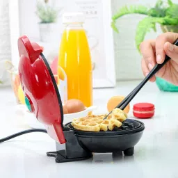 fulkiza Mini Waffle Maker SS Non-Stick Electric Iron Machine Waffles, Pan Cakes M09 Waffle Maker image 5