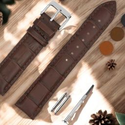 Bharasoft Sporty and Practical Watch Band 20 mm Genuine Leather Watch Strap-image-69