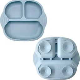 Suction Plate for Toddler,Silicone Baby Weaning Set,Non Slip Divided Plates - Silicone-16