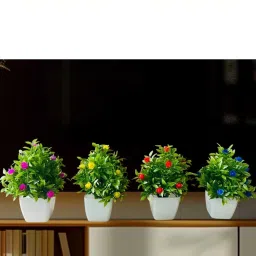 Artificial Plants Small Indoor PottedSmal Plants for Home Decor Bathroom Office Bonsai Wild Artificial Plantwith Pot-14
