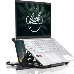 STRIFF Laptop Stand Adjustable Laptop Computer Stand Multi-Angle Stand Phone Stand Portable Foldable Laptop Riser Notebook Holder Stand Compatible for 9 to 15.6” Laptops Black(Black) Laptop Stand-6